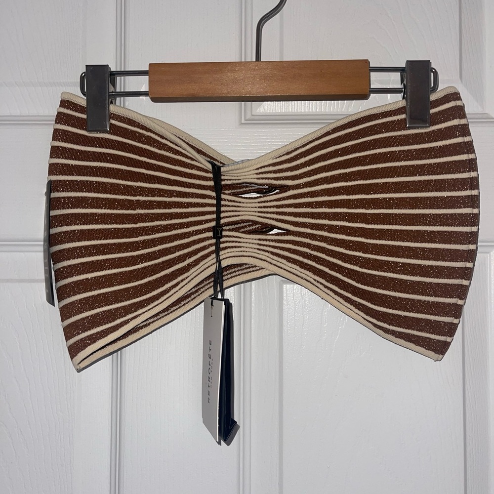 Retrofete Metallic Caramel Striped Top - Picture 6 of 9